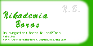 nikodemia boros business card